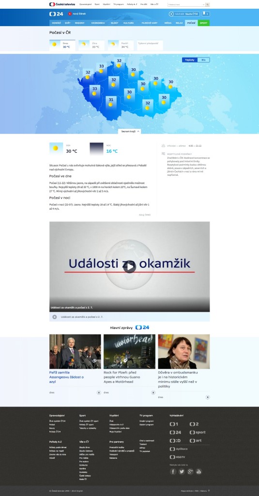 Nová podoba webu ČT24, foto: ČT