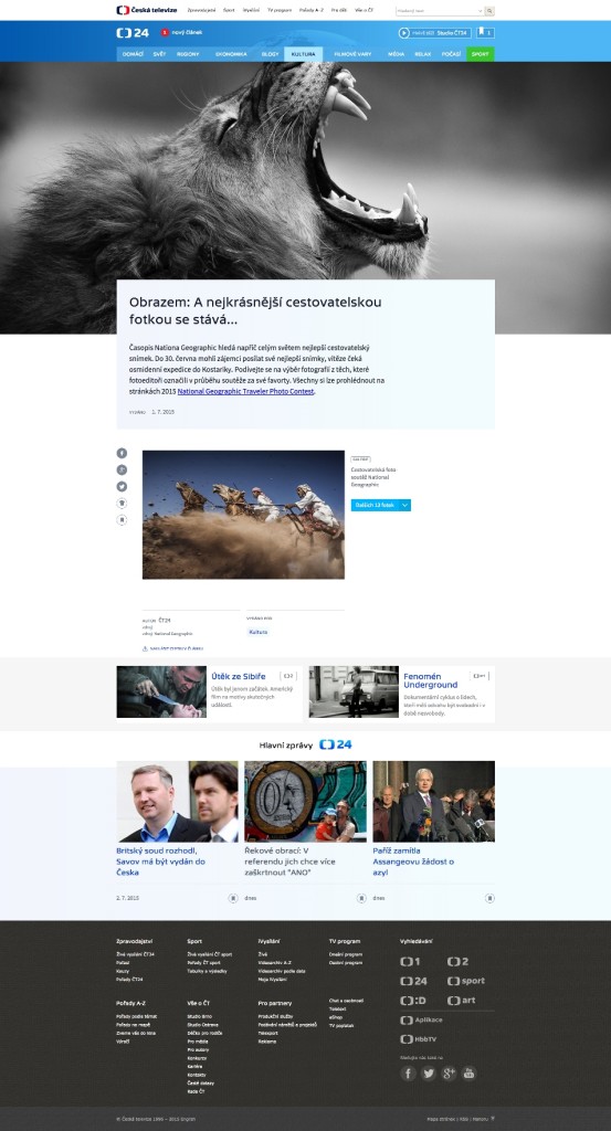Nová podoba webu ČT24, foto: ČT
