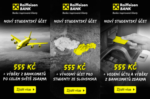 Ukázka bannerů Raiffeisenbank 